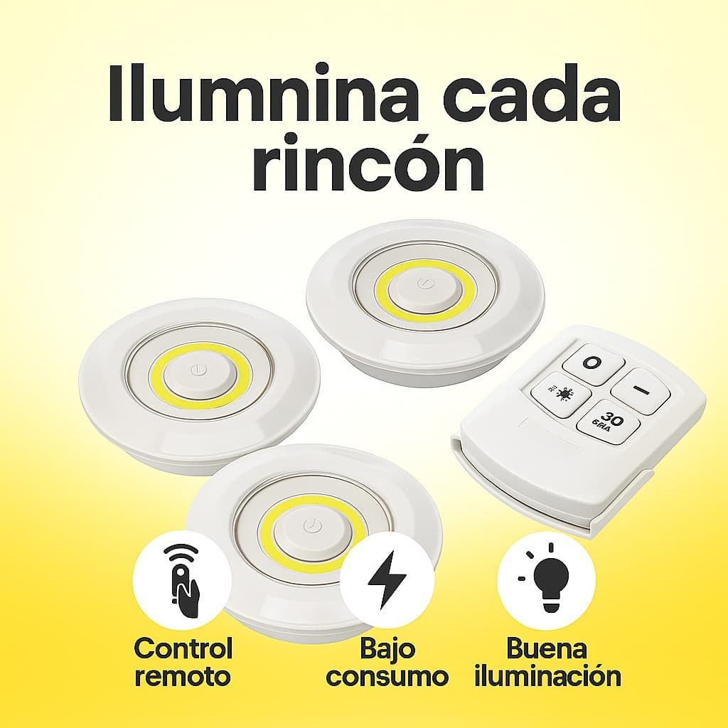 ⚡️SET DE 3 LUCES LED + CONTROL REMOTO INCLUIDO
