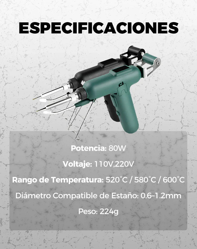 Pistola de soldar profesional automática + kit de precisión premium