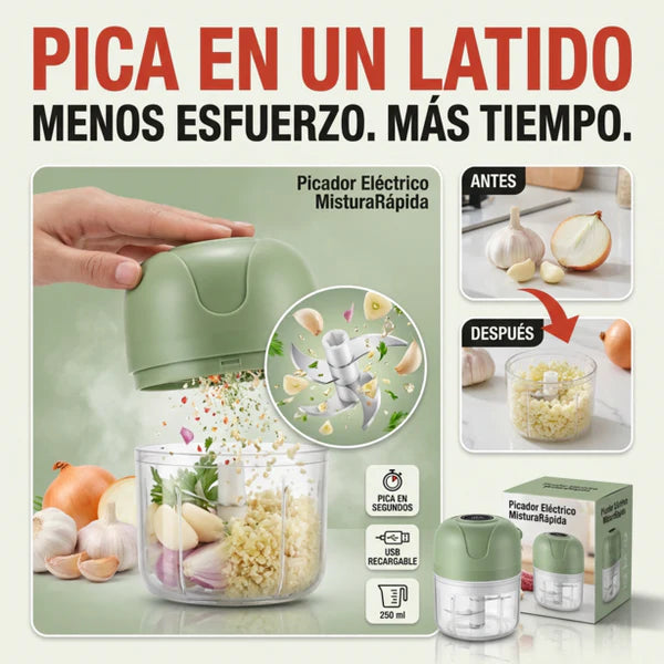 Corta y Tritura Rápido: Picador Eléctrico para Tu Cocina 🚨 HOY 30% DCTO