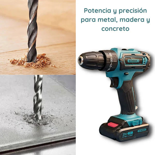 🔧 Taladro Inalámbrico BOMDER Premium + 2 Baterías + Kit de 32 Accesorios
